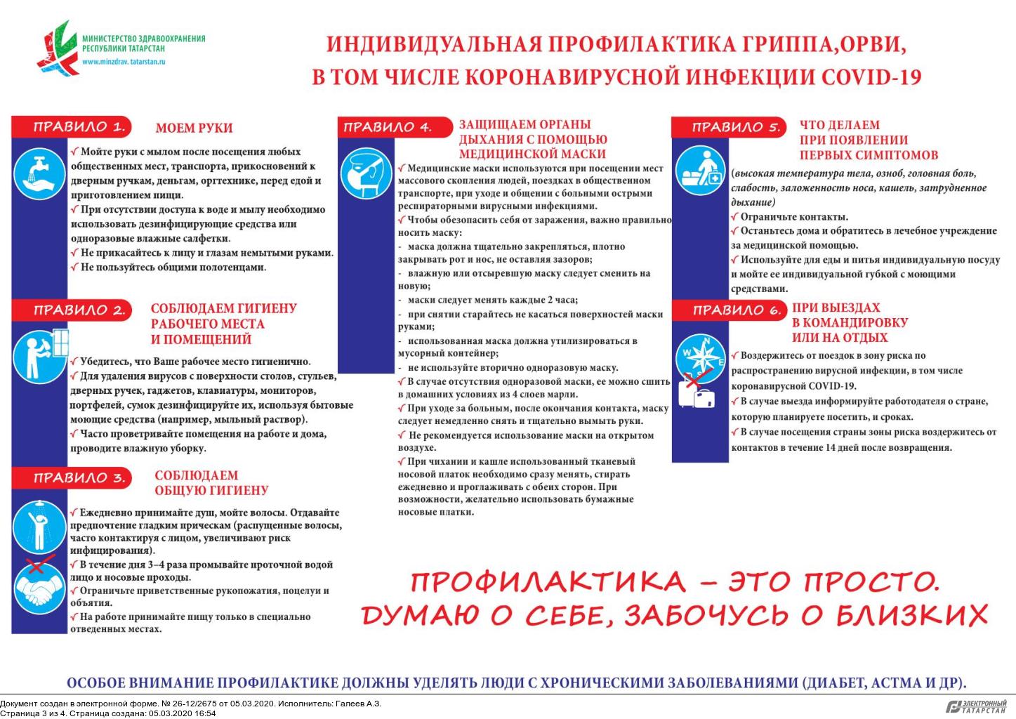 Информации об индивидуальных мерах профилактики ГРИППА, ОРВИ