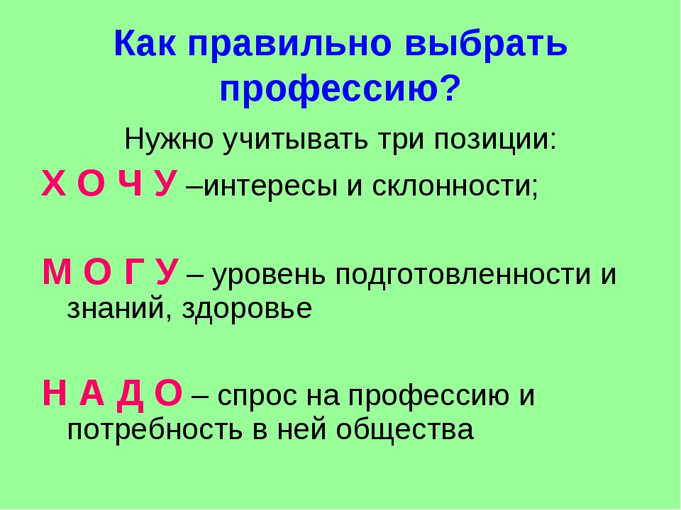 Выбор профессии - узловой момент в жизни человека